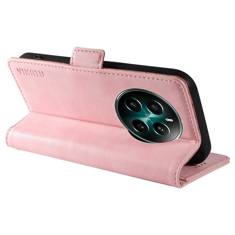Yikatu YK-007 Para Realme Narzo 70 5G / Narzo 70 Pro 5G / P1 5G / 12 4G / 12+ 5 g de Caja Lateral Hebilla PU Cuero Cubierta Litchi Textura - Rosa
