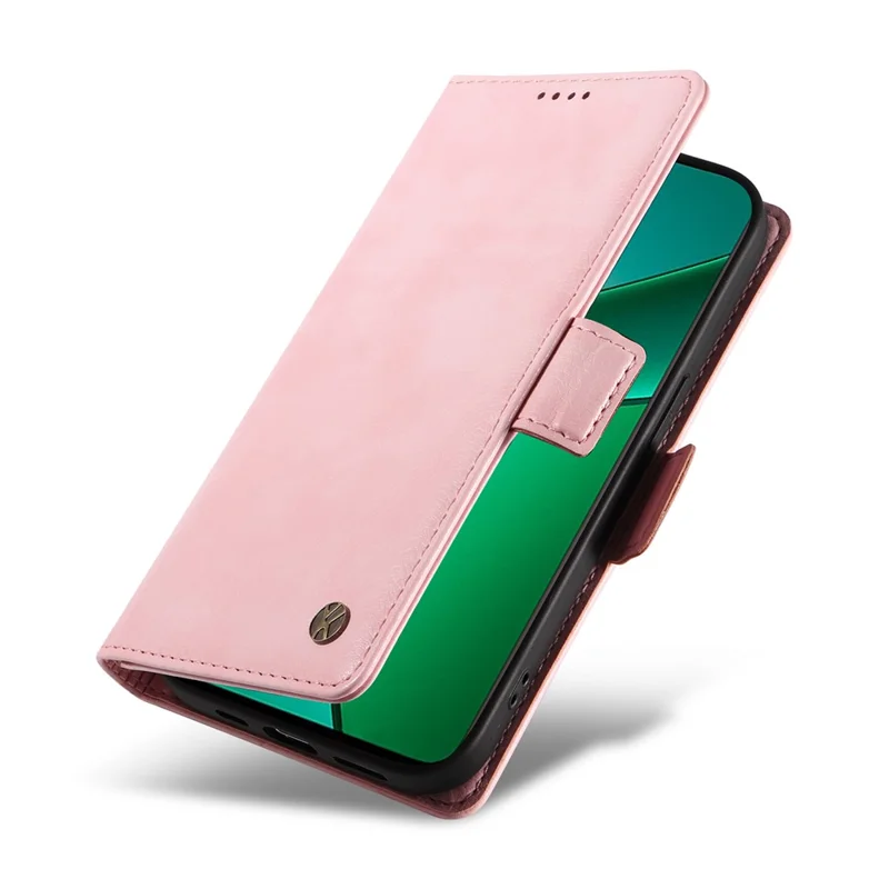 Yikatu YK-007 Para Realme Narzo 70 5G / Narzo 70 Pro 5G / P1 5G / 12 4G / 12+ 5 g de Caja Lateral Hebilla PU Cuero Cubierta Litchi Textura - Rosa