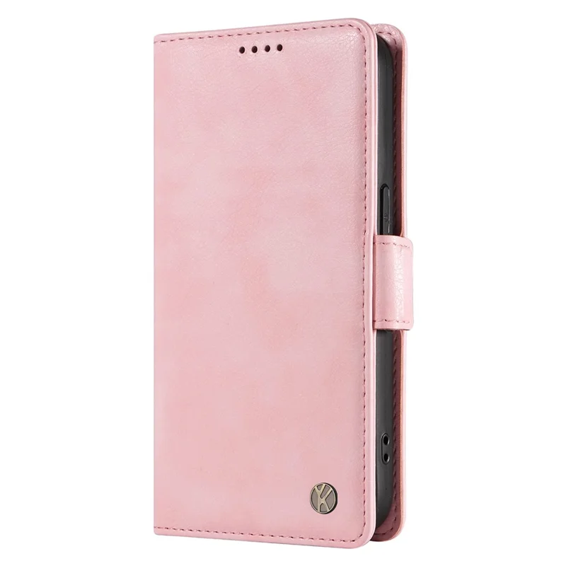 Yikatu YK-007 Para Realme Narzo 70 5G / Narzo 70 Pro 5G / P1 5G / 12 4G / 12+ 5 g de Caja Lateral Hebilla PU Cuero Cubierta Litchi Textura - Rosa