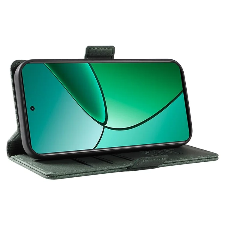 Yikatu YK-005 Per Realme Narzo 70 5G / Narzo 70 Pro 5G / P1 5G / 12 4G / 12+ Case 5g PU Paformato Pulla Copertura Per Copertura Pietro Sensi - Verde