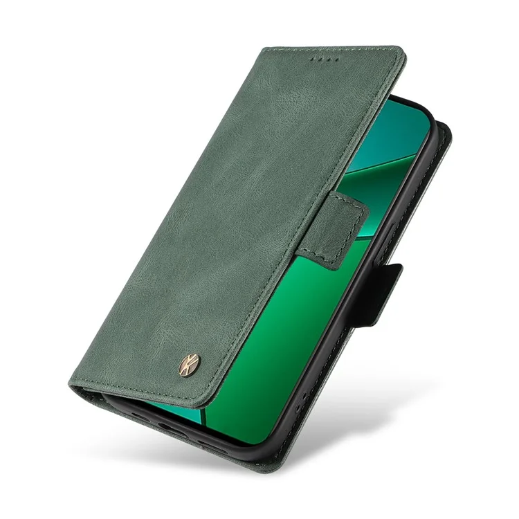Yikatu YK-005 Per Realme Narzo 70 5G / Narzo 70 Pro 5G / P1 5G / 12 4G / 12+ Case 5g PU Paformato Pulla Copertura Per Copertura Pietro Sensi - Verde
