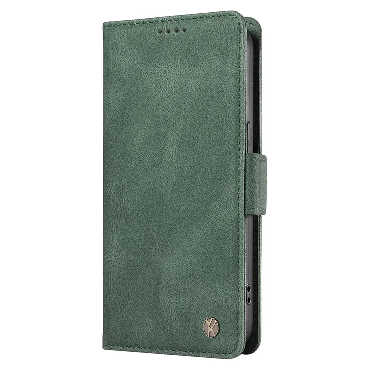 Yikatu YK-005 Per Realme Narzo 70 5G / Narzo 70 Pro 5G / P1 5G / 12 4G / 12+ Case 5g PU Paformato Pulla Copertura Per Copertura Pietro Sensi - Verde