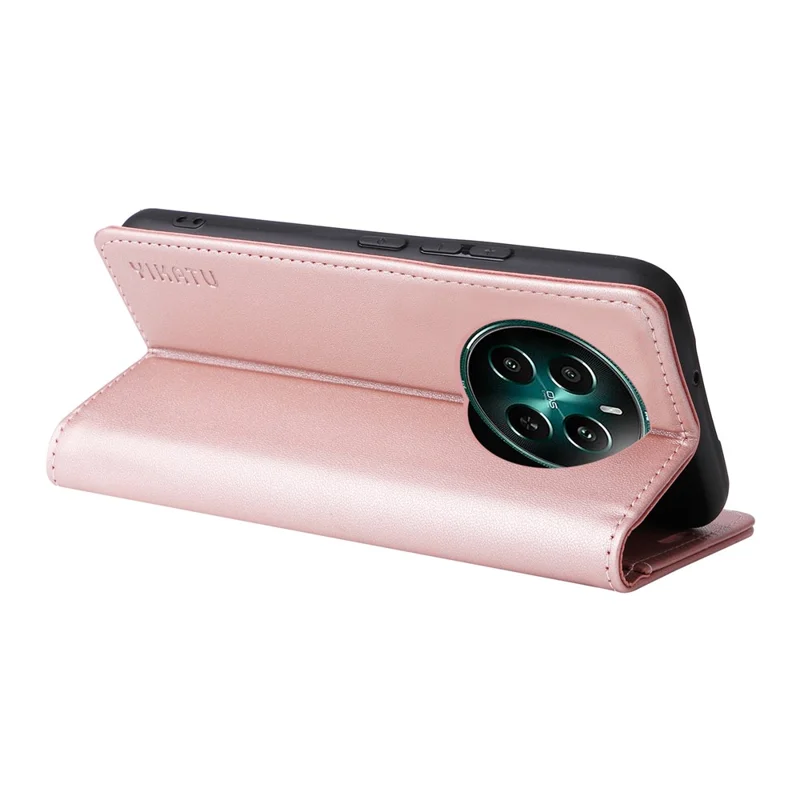 YIKATU YK-001 For Realme Narzo 70 5G / Narzo 70 Pro 5G / P1 5G / 12 4G / 12+ 5G Case Stand Leather Phone Cover Strong Magnetic Closure - Rose Gold