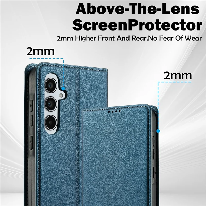 LC.IMEEKE L1 Series for Samsung Galaxy A16 5G / A16 4G Case PU Leather Wallet Stand Protective Phone Cover - Blue