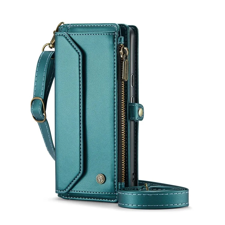 Serie Caseme C36 Para Google Pixel 9 / Bolso de Teléfono de Cuero Crossbody Pixel 9 Pro Case Con 7 Ranuras Para Tarjetas - Verde