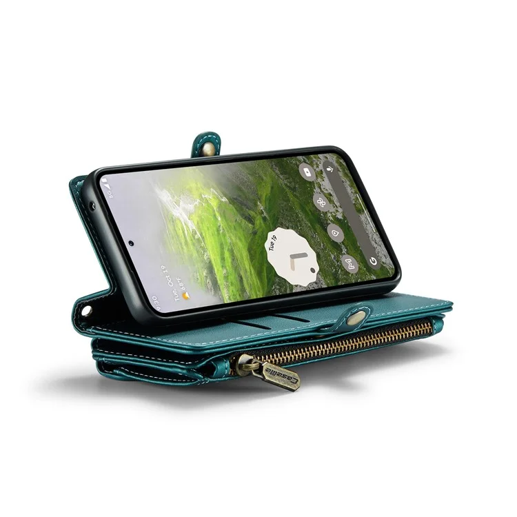 Serie Caseme C36 Para Google Pixel 9 / Bolso de Teléfono de Cuero Crossbody Pixel 9 Pro Case Con 7 Ranuras Para Tarjetas - Verde