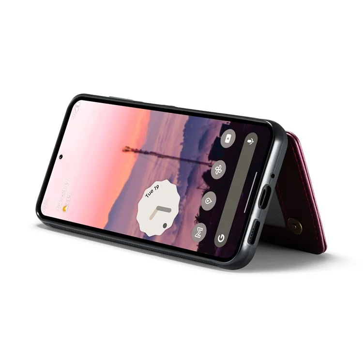 For Google Pixel 9 Pro XL Phone Case CASEME C22 Leather Back Cover with RFID Blocking Card Slots - Red