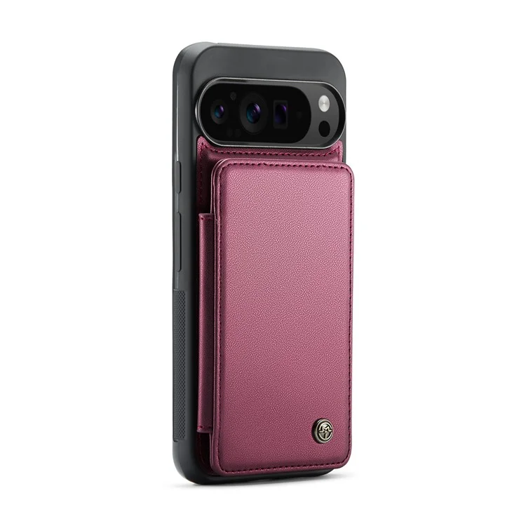 For Google Pixel 9 Pro XL Phone Case CASEME C22 Leather Back Cover with RFID Blocking Card Slots - Red