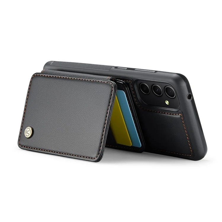 Jeehood J05 Pour Samsung Galaxy A54 5G Carte de Cartes de Cartes de Carte de Boîtier Kickstand Leather + Tpu Téléphone - Noir