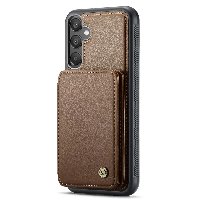 Jeehood J05 Pour Samsung Galaxy A35 5G Carte de Cartes de Cartes de Carte de Cartes Kickstand Leather + Tpu Téléphone - Brun