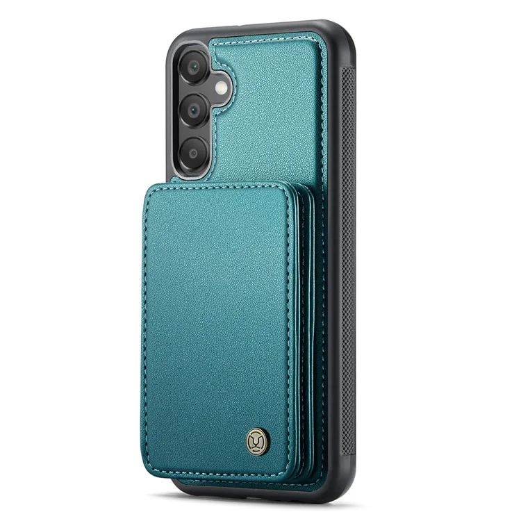 Jeehood J05 Для Samsung Galaxy A15 4G / Держатель Карты 5G Case Kickstand Кожа+tpu Phone Cover - Голубой