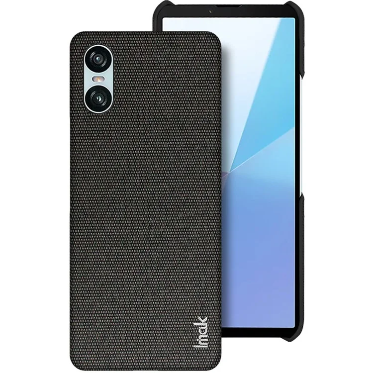 IMAK Ruiyi -serie Für Sony Xperia 10 VI Case Classic Fabric Texture Leder +PC Telefonabdeckung - Schwarz