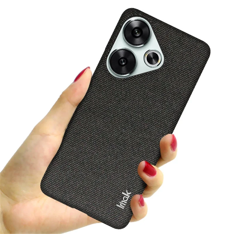 Série Imak Ruiyi Pour Xiaomi Poco F6 5G / Redmi Turbo 3 5G Case Classique Texture Texture en Cuir + Couverture de Téléphone pc - Noir