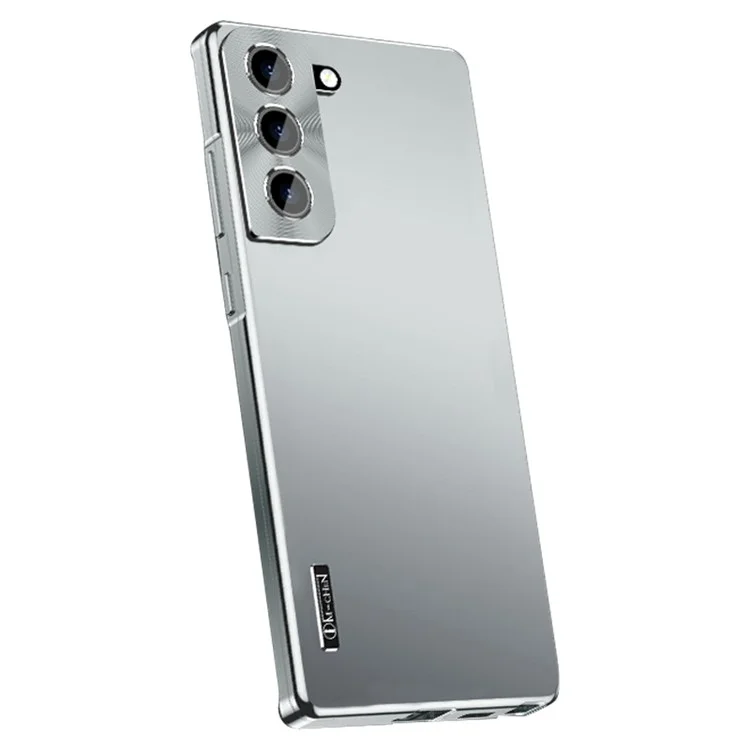 IM-CHEN Anti-Drop Phone Case für Samsung Galaxy S22+ 5G Stoßfestes schlankes Gehäuse Hartkarton-Metallrahmen Matt-Handyhülle mit Magnet-/Schnallenverschluss - Silber