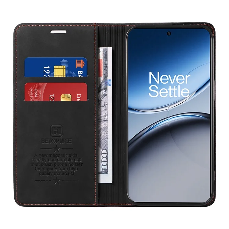 BETOPNICE 003 Für OnePlus Nord 4 Wallet Case Leder Handyhülle mit Ständer - Schwarz