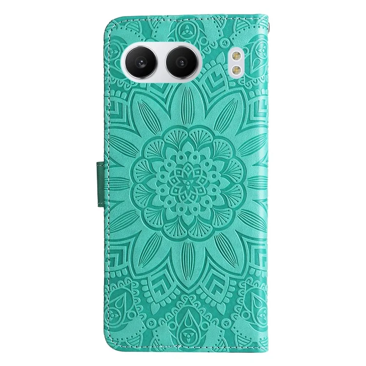 For OnePlus Nord 4 Case Sunflower Imprint Leather Wallet Phone Cover - Green