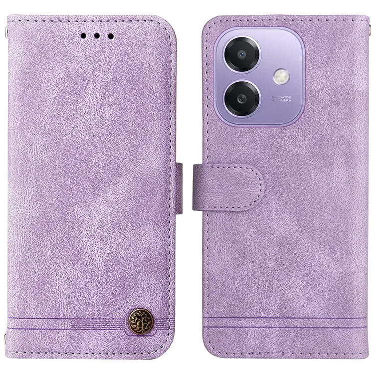 Для Oppo A3x 4G / A3x 5G (индия) Кошелек Корпус с Кожа - Фиолетовый