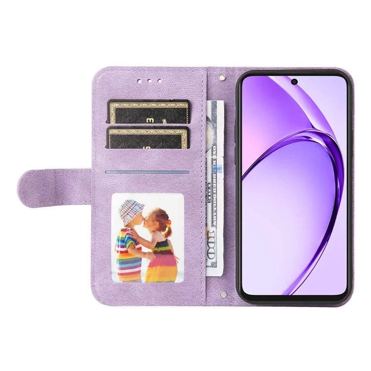 Для Oppo A3x 4G / A3x 5G (индия) Кошелек Корпус с Кожа - Фиолетовый