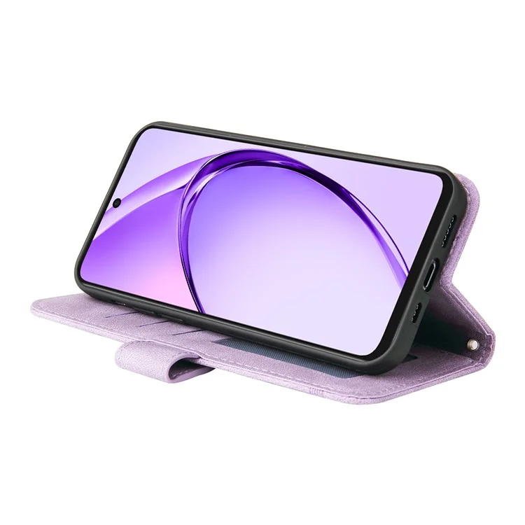 Для Oppo A3x 4G / A3x 5G (индия) Кошелек Корпус с Кожа - Фиолетовый