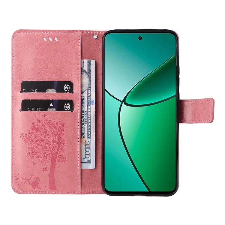 KT Imprinting Flower Series-3 Per Realme Narzo 70 5G / Narzo 70 Pro 5G / P1 5G / 12 4G / 12+ 5g Casetto Per Topi Gatto Flip in Pelle Copertina Telefonica - Rosa