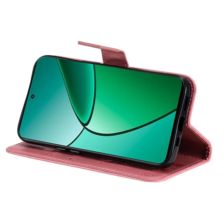 KT Imprinting Flower Series-3 Per Realme Narzo 70 5G / Narzo 70 Pro 5G / P1 5G / 12 4G / 12+ 5g Casetto Per Topi Gatto Flip in Pelle Copertina Telefonica - Rosa