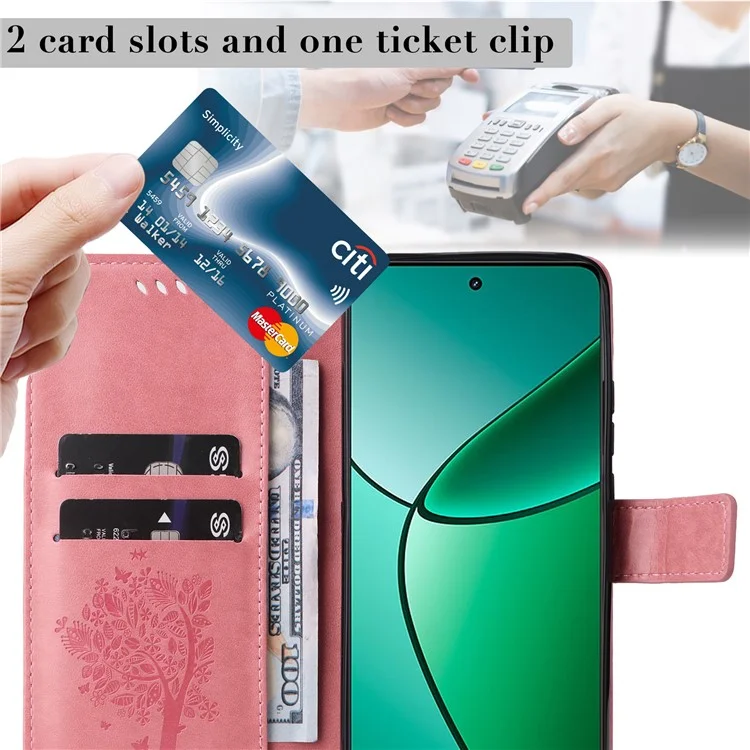 KT Imprinting Flower Series-3 Per Realme Narzo 70 5G / Narzo 70 Pro 5G / P1 5G / 12 4G / 12+ 5g Casetto Per Topi Gatto Flip in Pelle Copertina Telefonica - Rosa