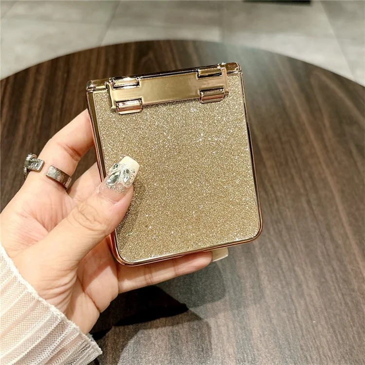 Para Huawei Nova Flip 5G Protecção de Dobradiça Shinge Rhinestone Glitter PC Tone - Ouro