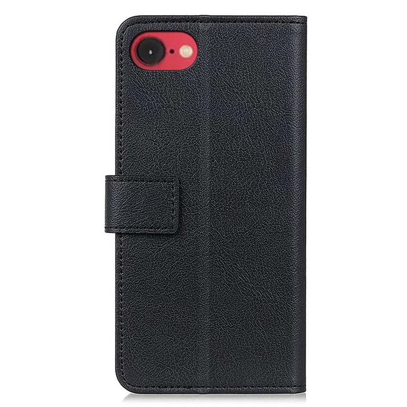 For iPhone 16e Hoesje PU Leren Stand Wallet Telefoonhoes - Zwart