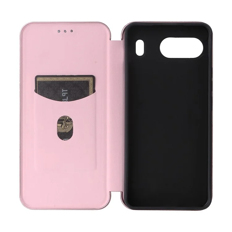 Per OnePlus Nord 4 Case Carbon Fiber Texture Drop-Proof PU Leather Phone Cover - Rose Gold