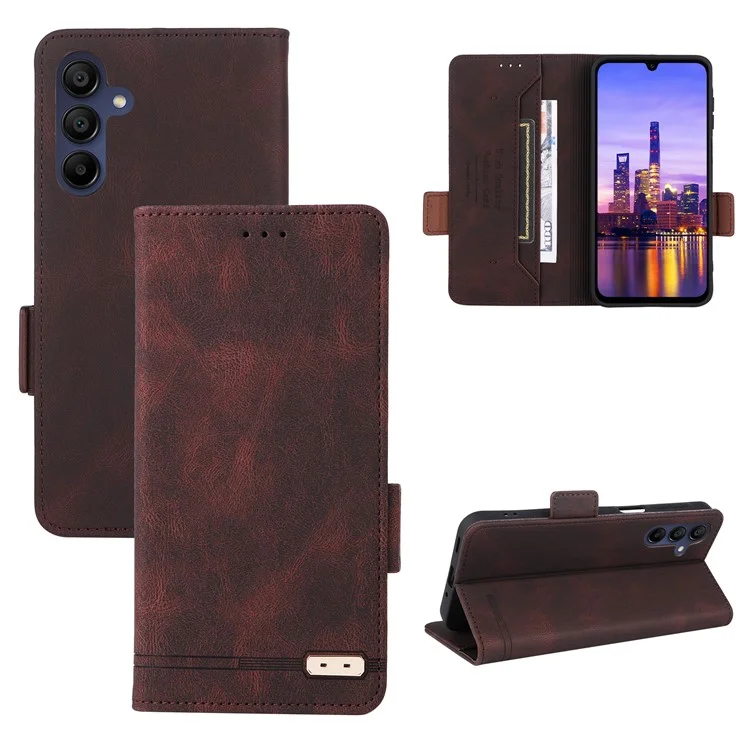 Para Samsung Galaxy A16 Case Flip Telephip Cover Con Decoración de Hardware - Café