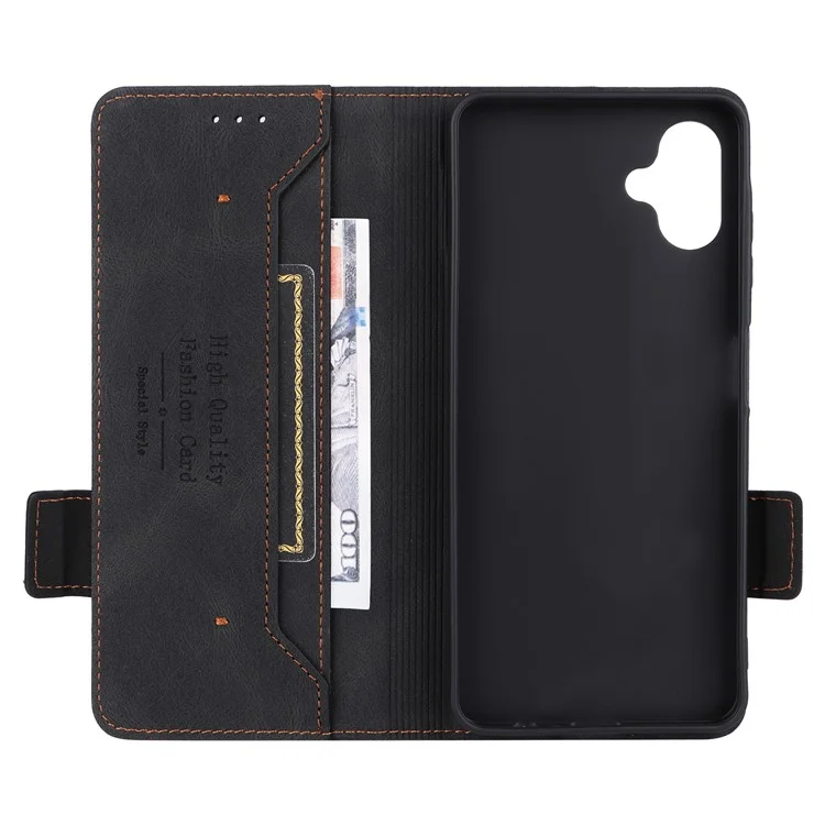 Para Samsung Galaxy A06 Case Flip Telephip Cover Con Decoración de Hardware - Negro