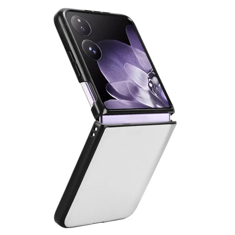 For Xiaomi Mix Flip 5G Case Carbon Fiber Texture Shockproof PU+PC Phone Cover - White