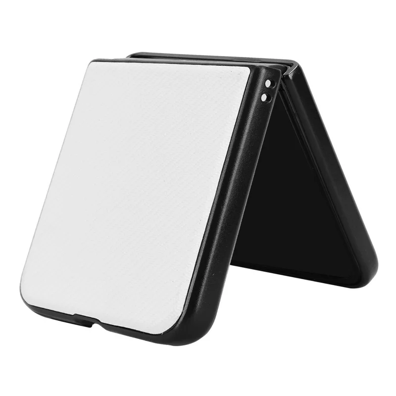 For Xiaomi Mix Flip 5G Case Carbon Fiber Texture Shockproof PU+PC Phone Cover - White