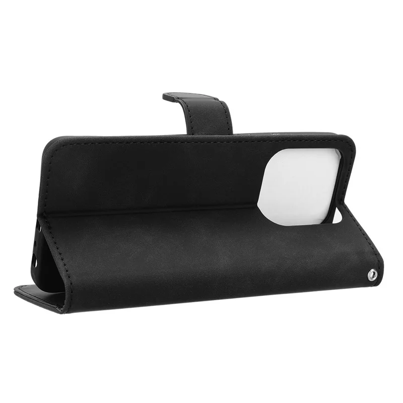 Para ZTE Blade A75 Case de Cuero Skin-solicitud Anti-Drop Willet Flip Telephip Cover - Negro