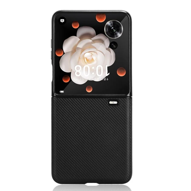 Para Honra Magic V Flip 5G Case de Fibra de Carbono Textura de Textura PU+PC Tampa do Telefone pc - Preto