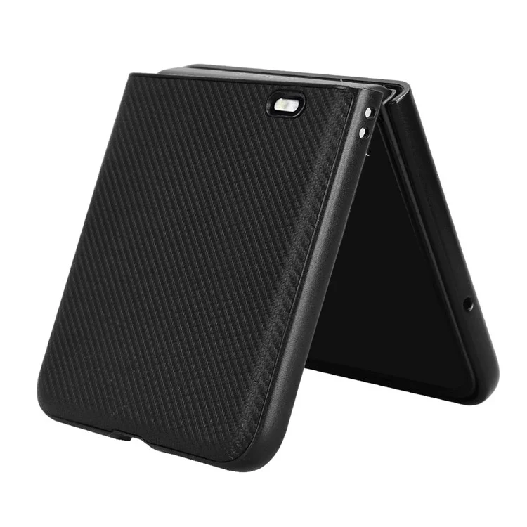 Para Honra Magic V Flip 5G Case de Fibra de Carbono Textura de Textura PU+PC Tampa do Telefone pc - Preto