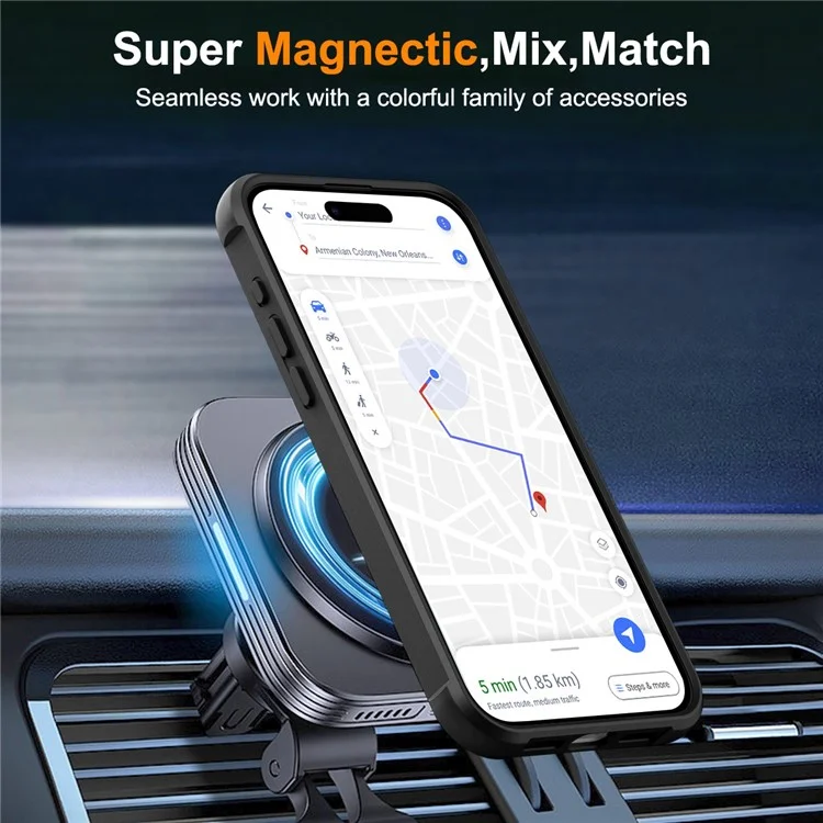 Per Iphone 16 Case Compatibile Con MagSafe Ring Ring Kickstand TPU+PC Cover Del Telefono pc - Nero