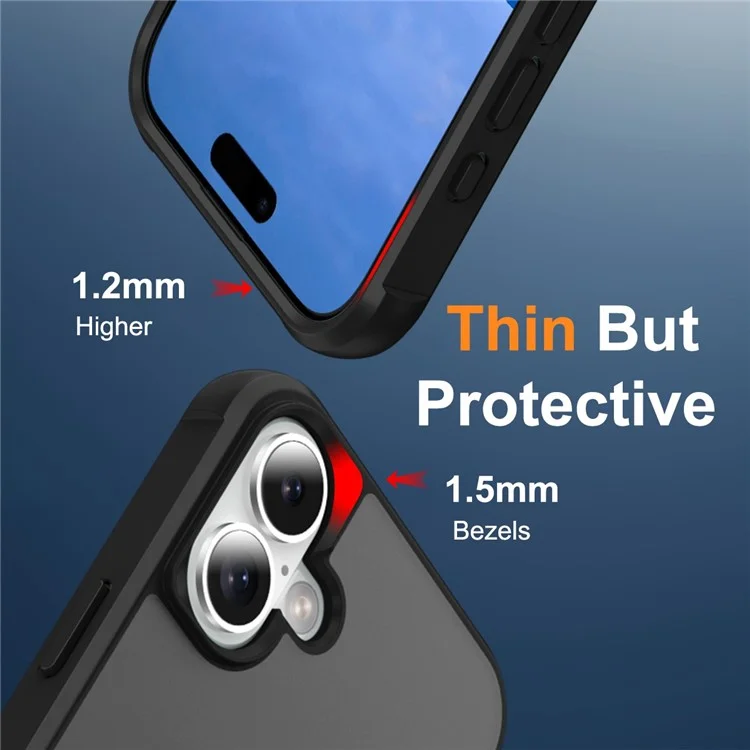 Pour L'iphone 16 Compatible Avec Magsafe Ring Holder Kickstand Tpu + pc Téléphone Couverture - Noir