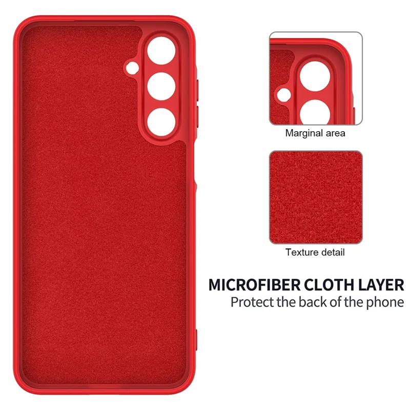 For Samsung Galaxy A16 5G / A16 4G Case Liquid Silicone Anti-Scratch Phone Cover with Hand Strap - Red