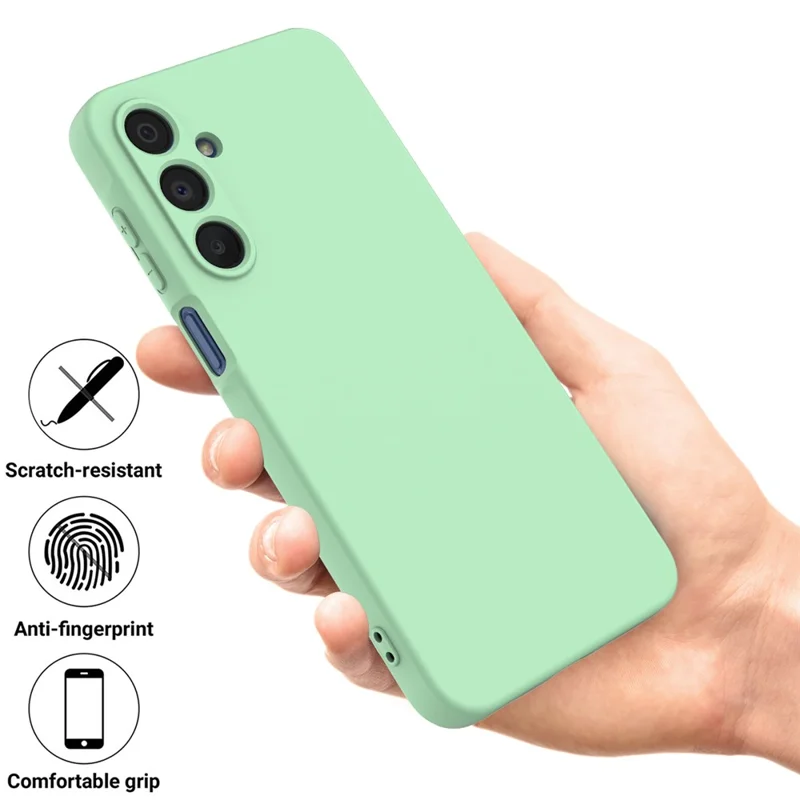 For Samsung Galaxy A16 5G / A16 4G Case Liquid Silicone Anti-Scratch Phone Cover with Hand Strap - Green