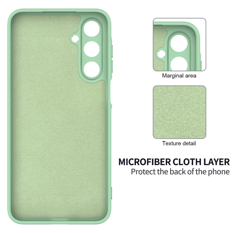 For Samsung Galaxy A16 5G / A16 4G Case Liquid Silicone Anti-Scratch Phone Cover with Hand Strap - Green