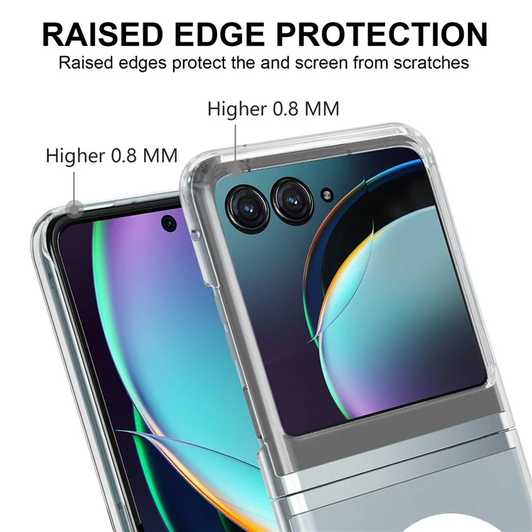 Для Motorola Razr 50 5G прозрачный чехол ТПУ + акриловый магнитный чехол для телефона, совместимый с MagSafe