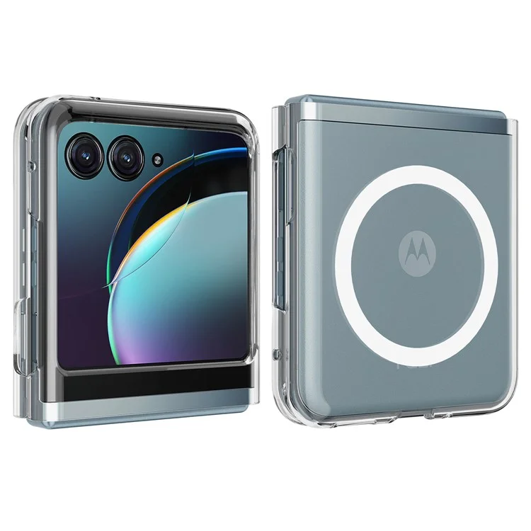 Для Motorola Razr 50 5G прозрачный чехол ТПУ + акриловый магнитный чехол для телефона, совместимый с MagSafe
