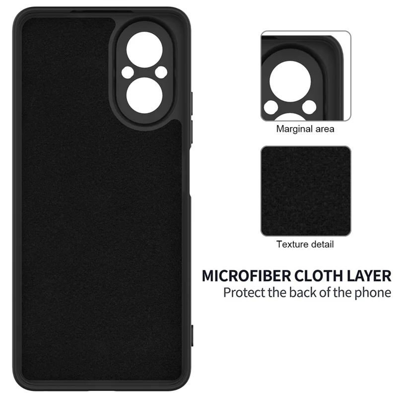 Para Realme 12 Lite 4G Case Liquid Silicone Anti-scratch Telephip Cover Con Correa de Mano - Negro