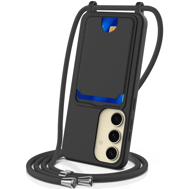 Per Samsung Galaxy S23 fe Case Liquid Subrit Copertura Del Telefono Con Cordino Con Cordino - Nero