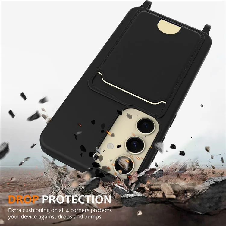 Per Samsung Galaxy S23 fe Case Liquid Subrit Copertura Del Telefono Con Cordino Con Cordino - Nero