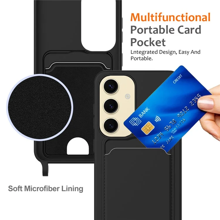 Per Samsung Galaxy S23 fe Case Liquid Subrit Copertura Del Telefono Con Cordino Con Cordino - Nero