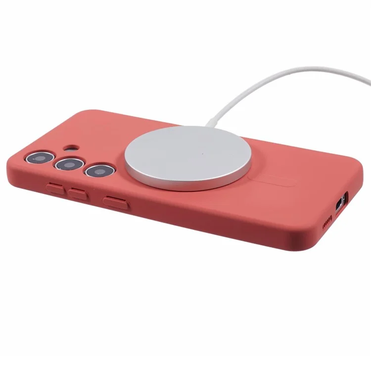 Для Samsung Galaxy S24 Case Shock -resection Tpu Cope Coptable с Magsafe - Camellia Red