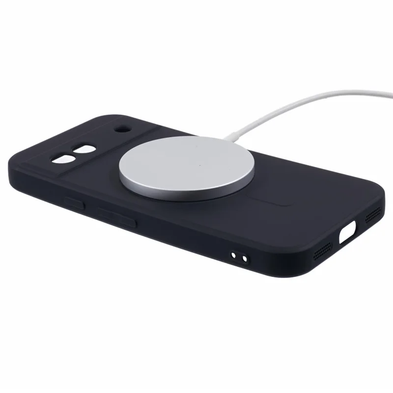 For Google Pixel 8a Case Shockproof TPU Phone Cover Magnetic Case - Black