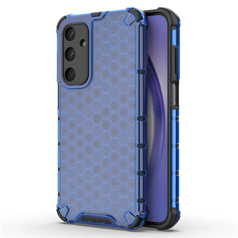 For Samsung Galaxy M35 5G Case PC+TPU Phone Cover Honeycomb Shape - Blue